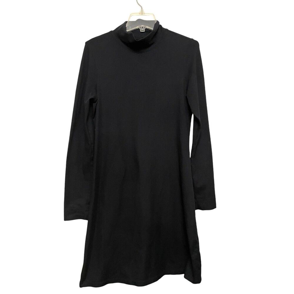 Title Nine Stretch Getaway Mock Turtleneck Long Sleeve Dress‎ Size Medium Black